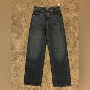 Old Navy Women's Dark Blue Ski-High Wide Leg Jeans